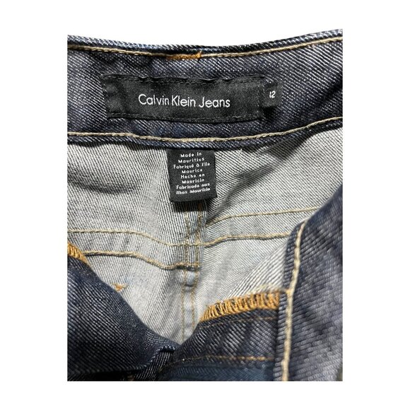 Awesome Calvin Klein Jeans Straight Women's 12 Blue Dark Wash Denim Lean Bootcut - Picture 6 of 11